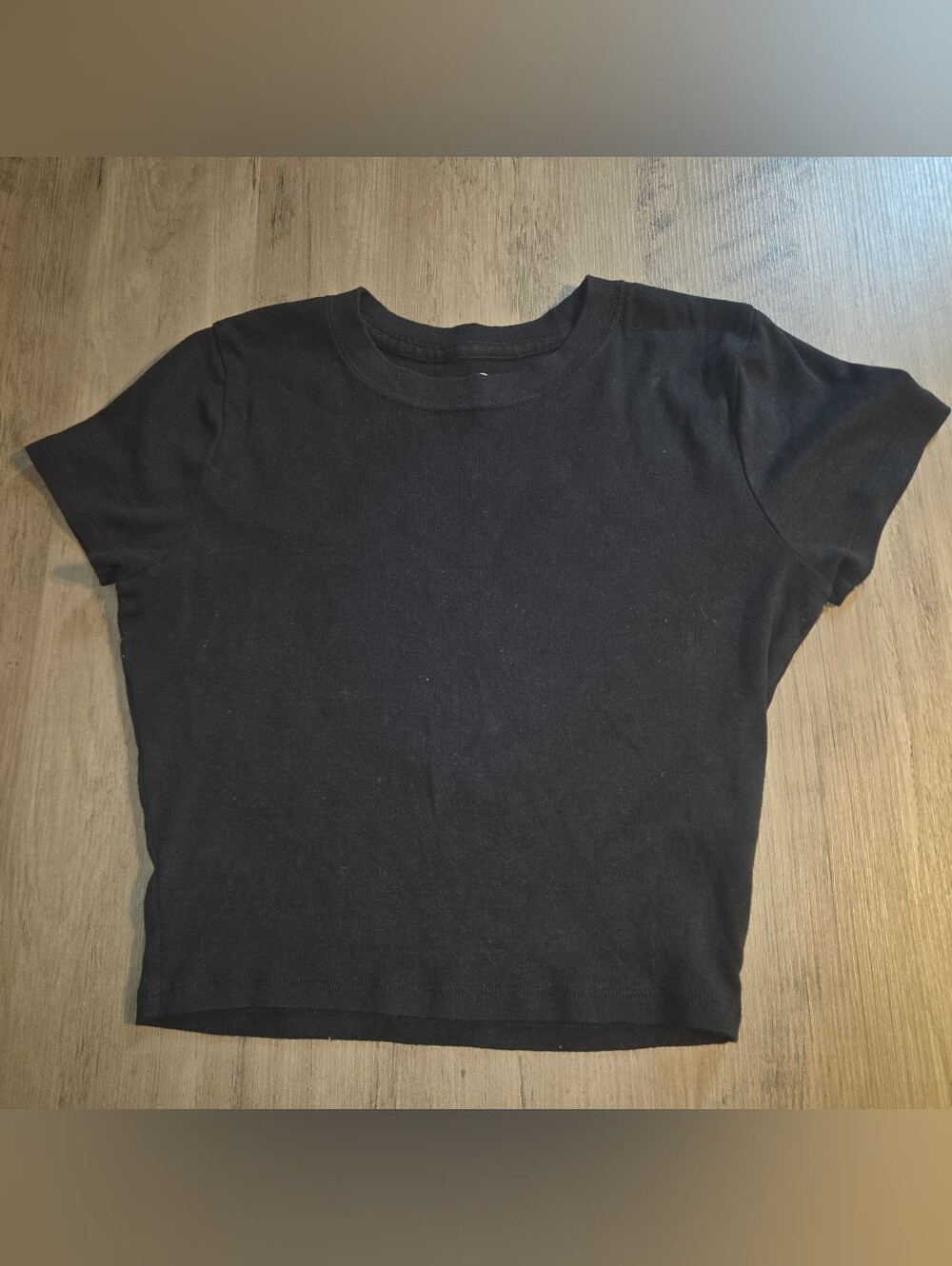 Hollister Black Short Sleeve Crop Tee